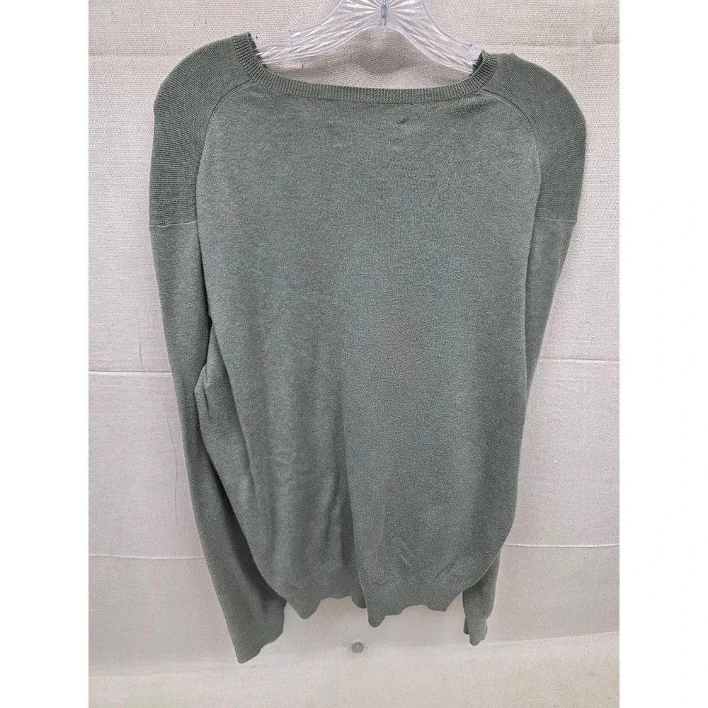 Polo Ralph‎ Lauren Mens V-Neck Sweater Sage Green Pima Cotton Large Pony Logo